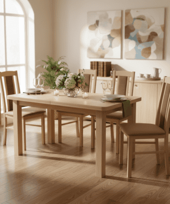 The Aaron Modern Rectangular Extendable Dining Table 180X70CM