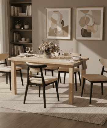 The Aaron Modern Rectangular Extendable Dining Table 180X70CM