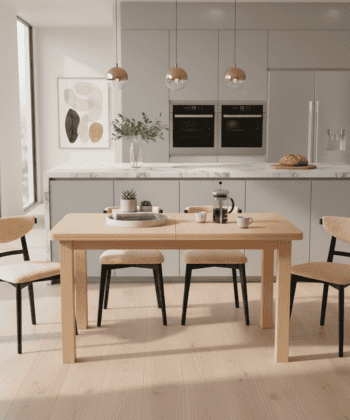 The Aaron Modern Rectangular Extendable Dining Table 180X70CM