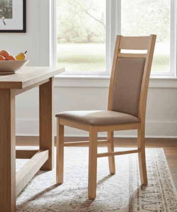 The Adare Modern Upholstered Dining Chair in Solid Wood