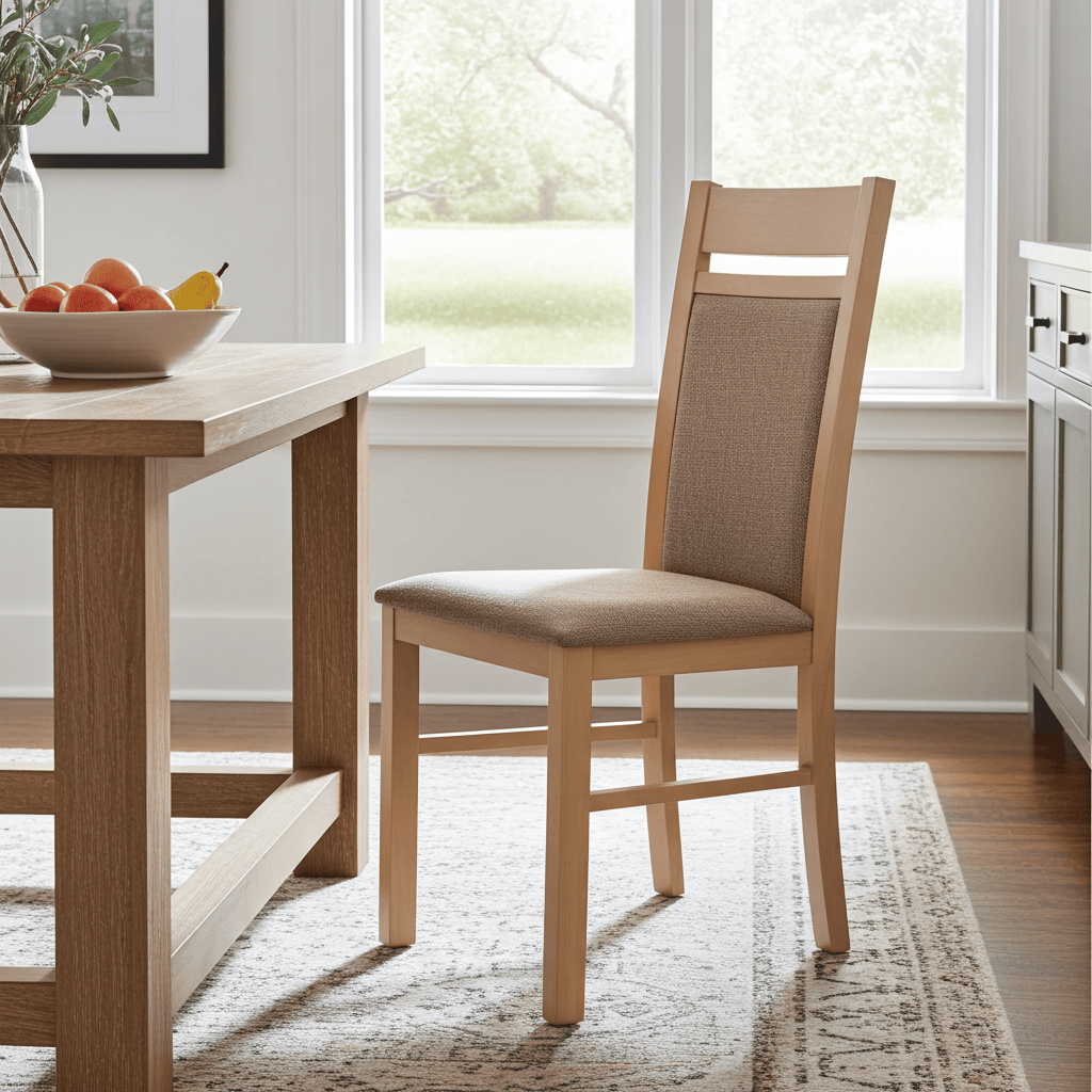 The Adare Modern Upholstered Dining Chair in Solid Wood