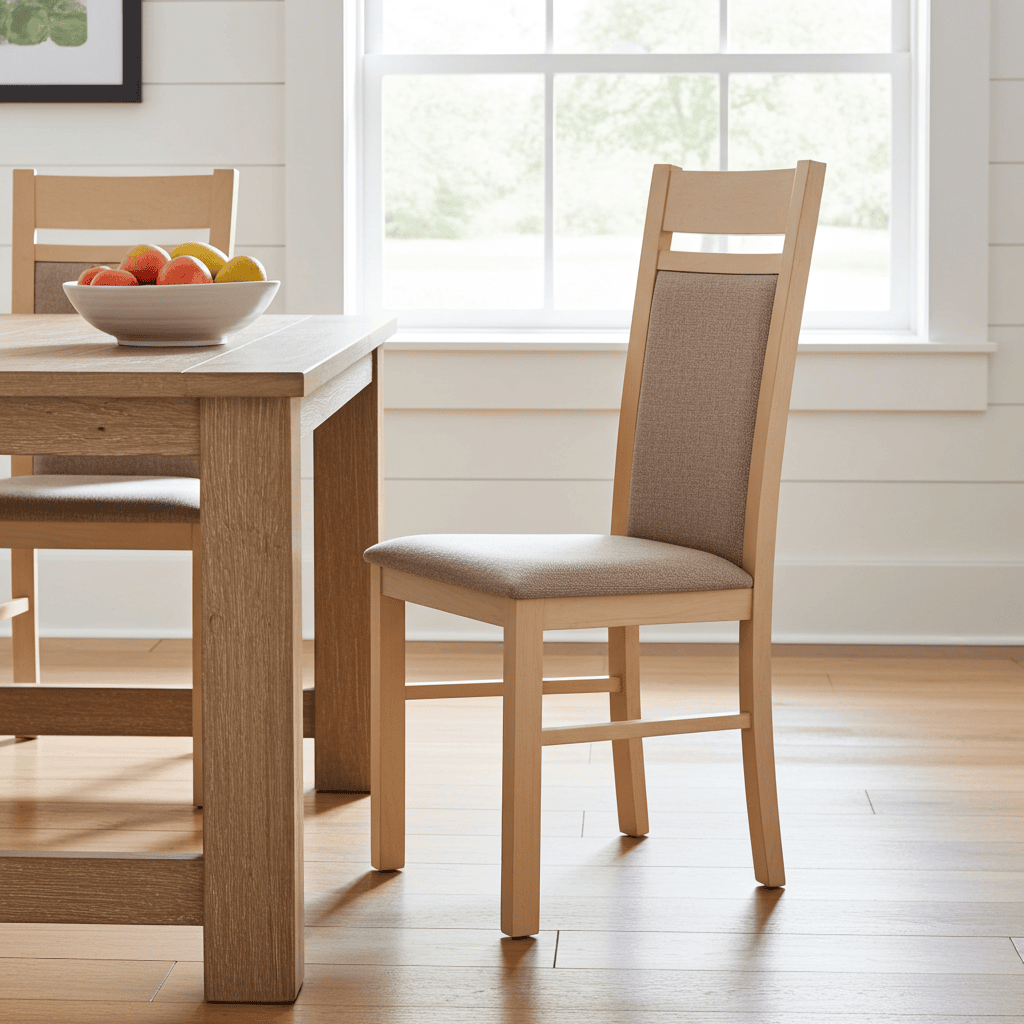 The Adare Modern Upholstered Dining Chair in Solid Wood