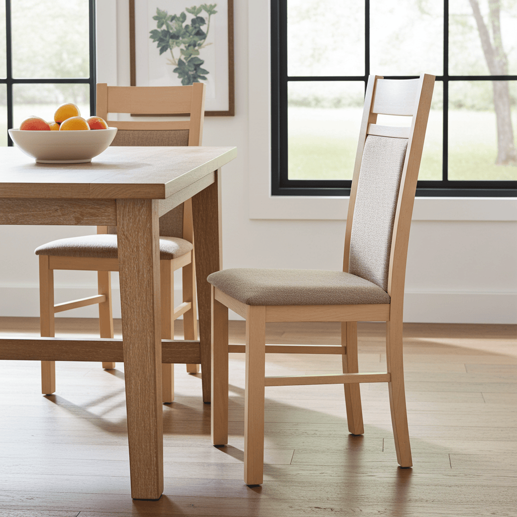 The Adare Modern Upholstered Dining Chair in Solid Wood
