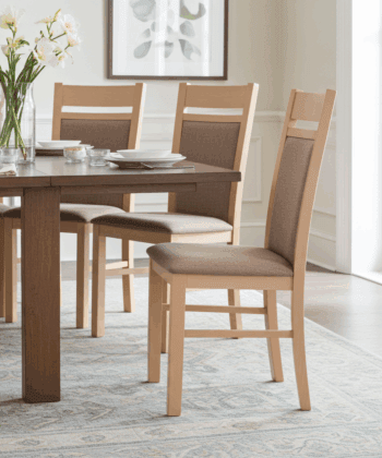 The Adare Modern Upholstered Dining Chair in Solid Wood