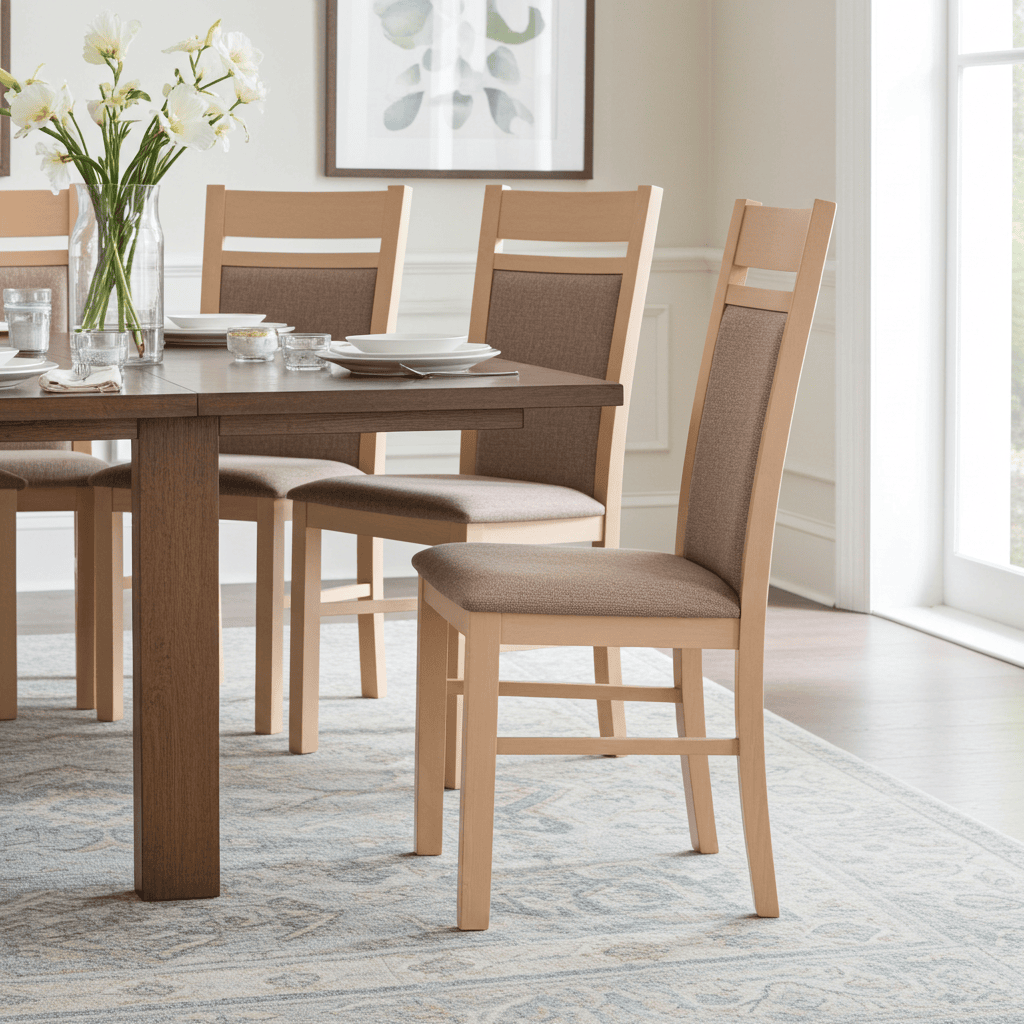 The Adare Modern Upholstered Dining Chair in Solid Wood