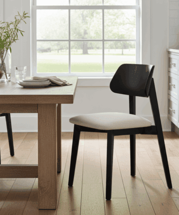 The Arlo Mid-Century Modern Dining Chair in Black and Cream
