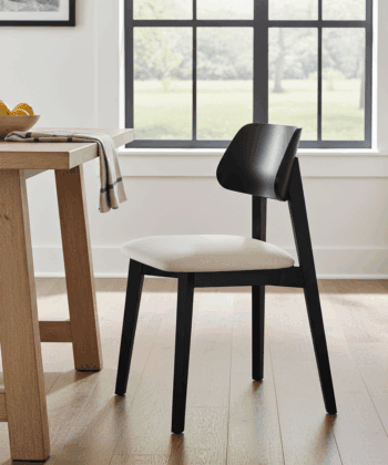 The Arlo Mid-Century Modern Dining Chair in Black and Cream