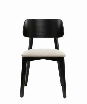 The Arlo Mid-Century Modern Dining Chair in Black and Cream