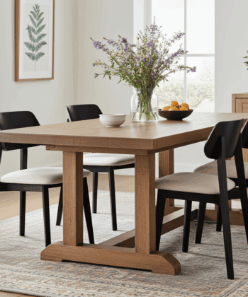 The Arlo Mid-Century Modern Dining Chair in Black and Cream