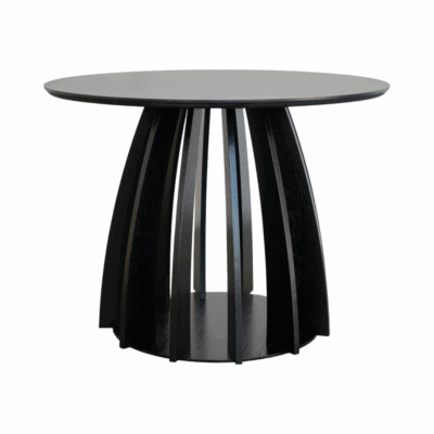 The Aurora Modern Round Dining Table Black with Sculptural Base