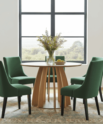 The Aurora Modern Round Dining Table Black with Sculptural Base