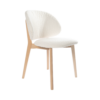 The Casper Bouclé Fabric Dining Chair in Natural Wood