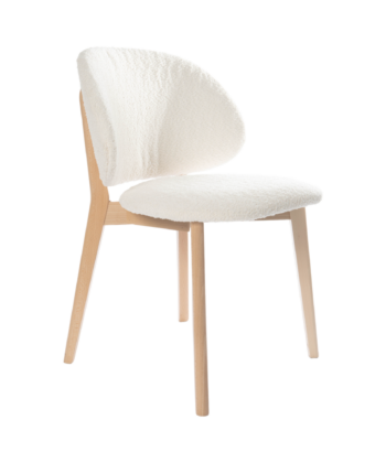 The Casper Bouclé Fabric Dining Chair in Natural Wood