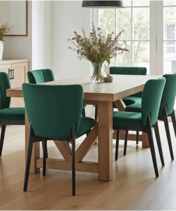 The Fallon Modern Velvet Dining Chair with Beech Wood Frame