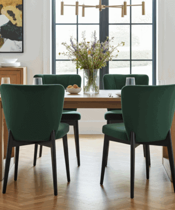 The Fallon Modern Velvet Dining Chair with Beech Wood Frame