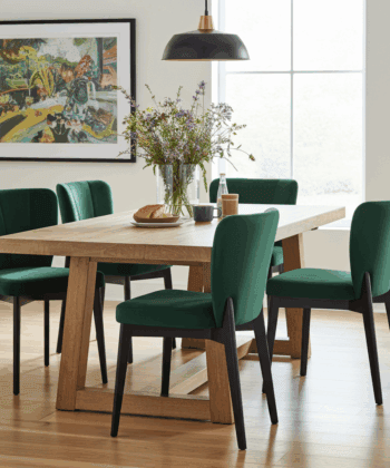 The Fallon Modern Velvet Dining Chair with Beech Wood Frame