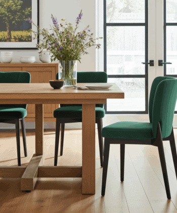 The Fallon Modern Velvet Dining Chair with Beech Wood Frame