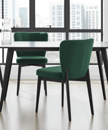 The Fallon Modern Velvet Dining Chair with Beech Wood Frame