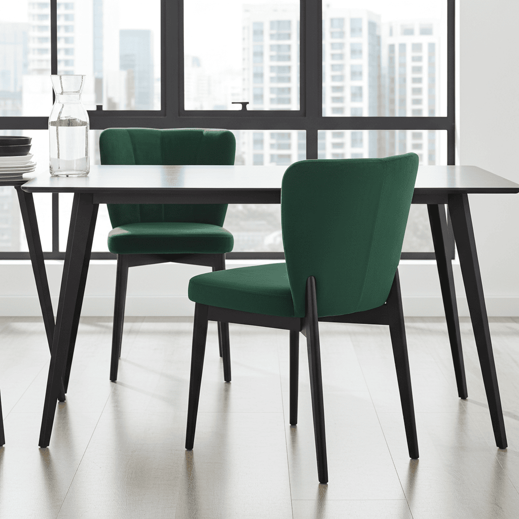 The Fallon Modern Velvet Dining Chair with Beech Wood Frame