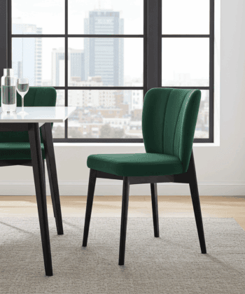The Fallon Modern Velvet Dining Chair with Beech Wood Frame