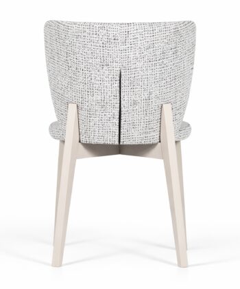 Soft grey upholstered pouffe with wooden legs, modern and stylish for contemporary home decor.