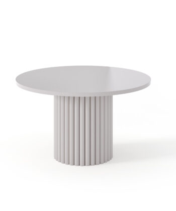 The Luna Modern White Coffee Table with Fluted Base