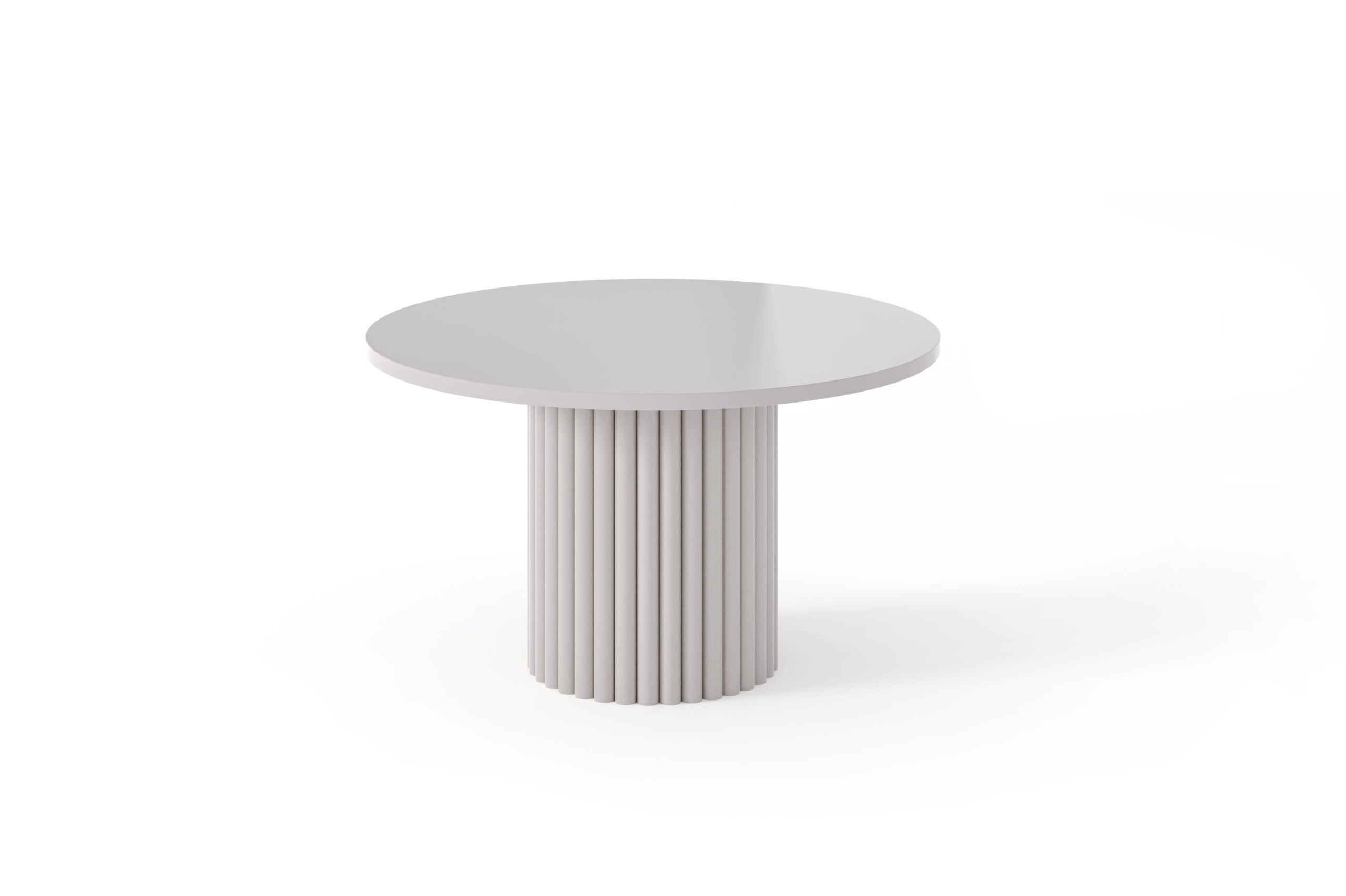 The Luna Modern White Coffee Table with Fluted Base