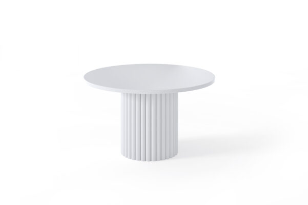 The Luna Modern White Coffee Table with Fluted Base