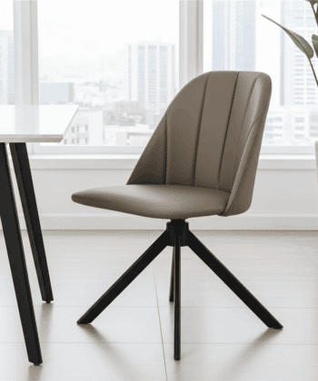 The Maja Modern Swivel Dining Chair with Channel Back