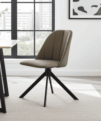 The Maja Modern Swivel Dining Chair with Channel Back