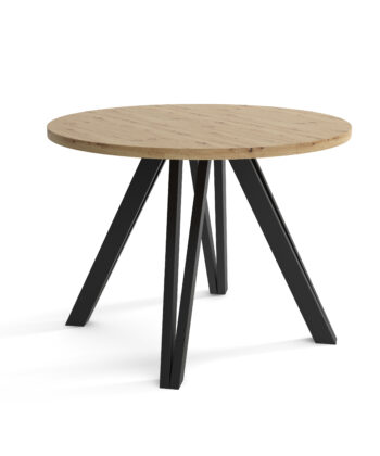 The Marco Modern Extendable Black Round Dining Table 100 to 180CM