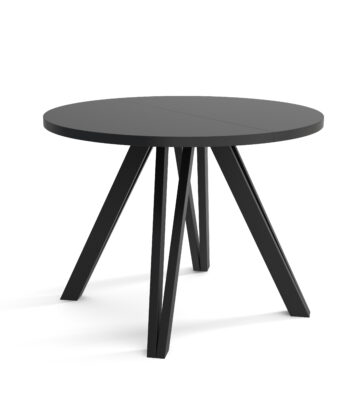 The Marco Modern Extendable Black Round Dining Table 100 to 180CM