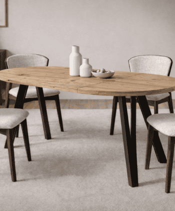 The Marco Modern Extendable Black Round Dining Table 100 to 180CM