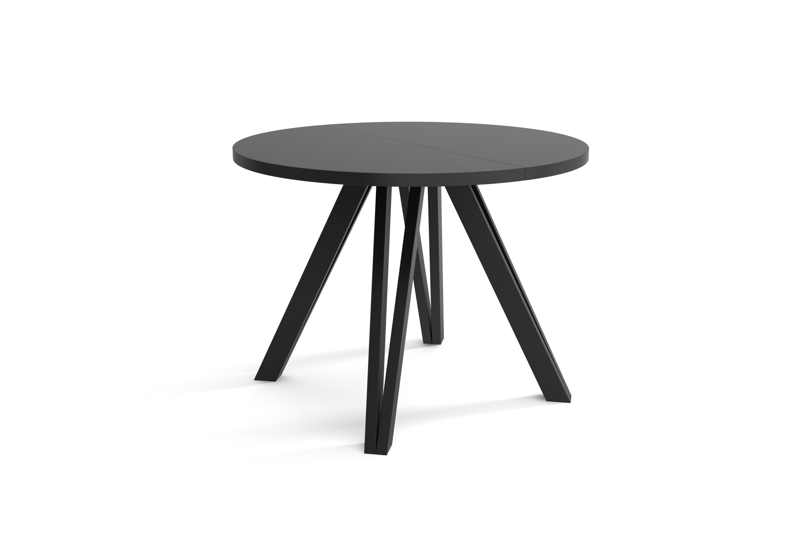 The Marco Modern Extendable Black Round Dining Table 100 to 180CM