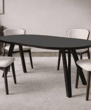The Marco Modern Extendable Black Round Dining Table 100 to 180CM