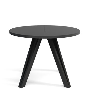 The Marco Modern Extendable Black Round Dining Table 100 to 180CM