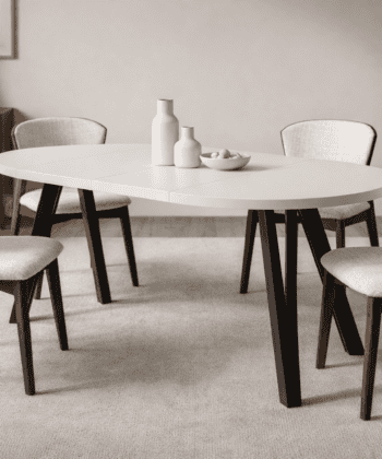 The Marco Modern Extendable Black Round Dining Table 100 to 180CM