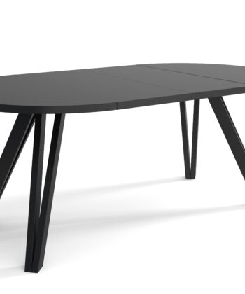 The Marco Modern Extendable Black Round Dining Table 100 to 180CM