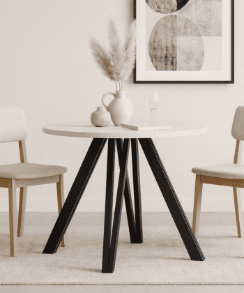 The Marco Modern Extendable Black Round Dining Table 100 to 180CM