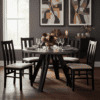 The Marco Modern Extendable Black Round Dining Table 100 to 180CM