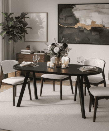 The Marco Modern Extendable Black Round Dining Table 100 to 180CM