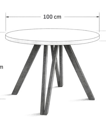 The Marco Modern Extendable Black Round Dining Table 100 to 180CM