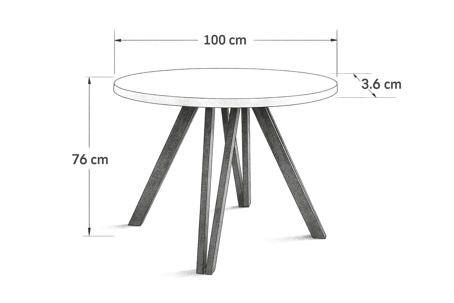 The Marco Modern Extendable Black Round Dining Table 100 to 180CM