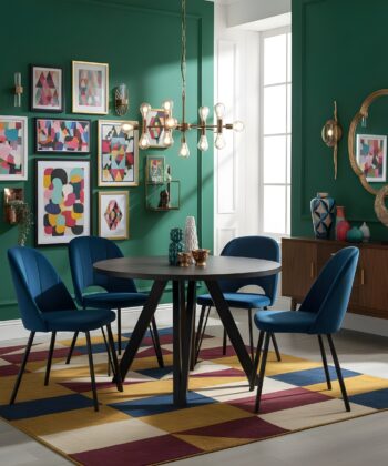 The Marco Modern Extendable Black Round Dining Table 100 to 180CM