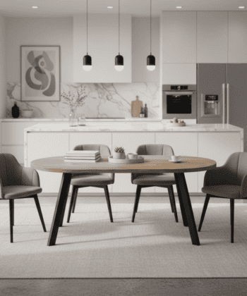 The Marco Modern Extendable Black Round Dining Table 100 to 180CM