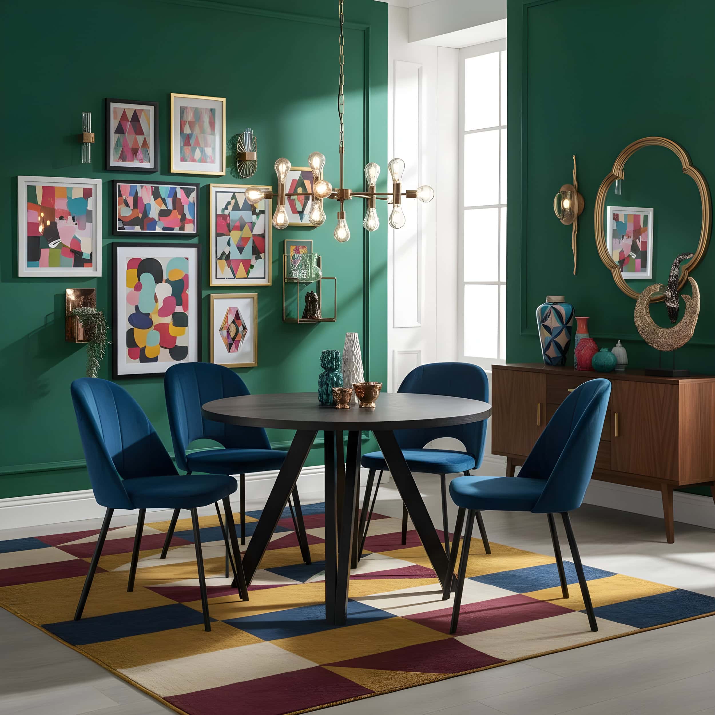 The Marco Modern Extendable Black Round Dining Table 100 to 180CM