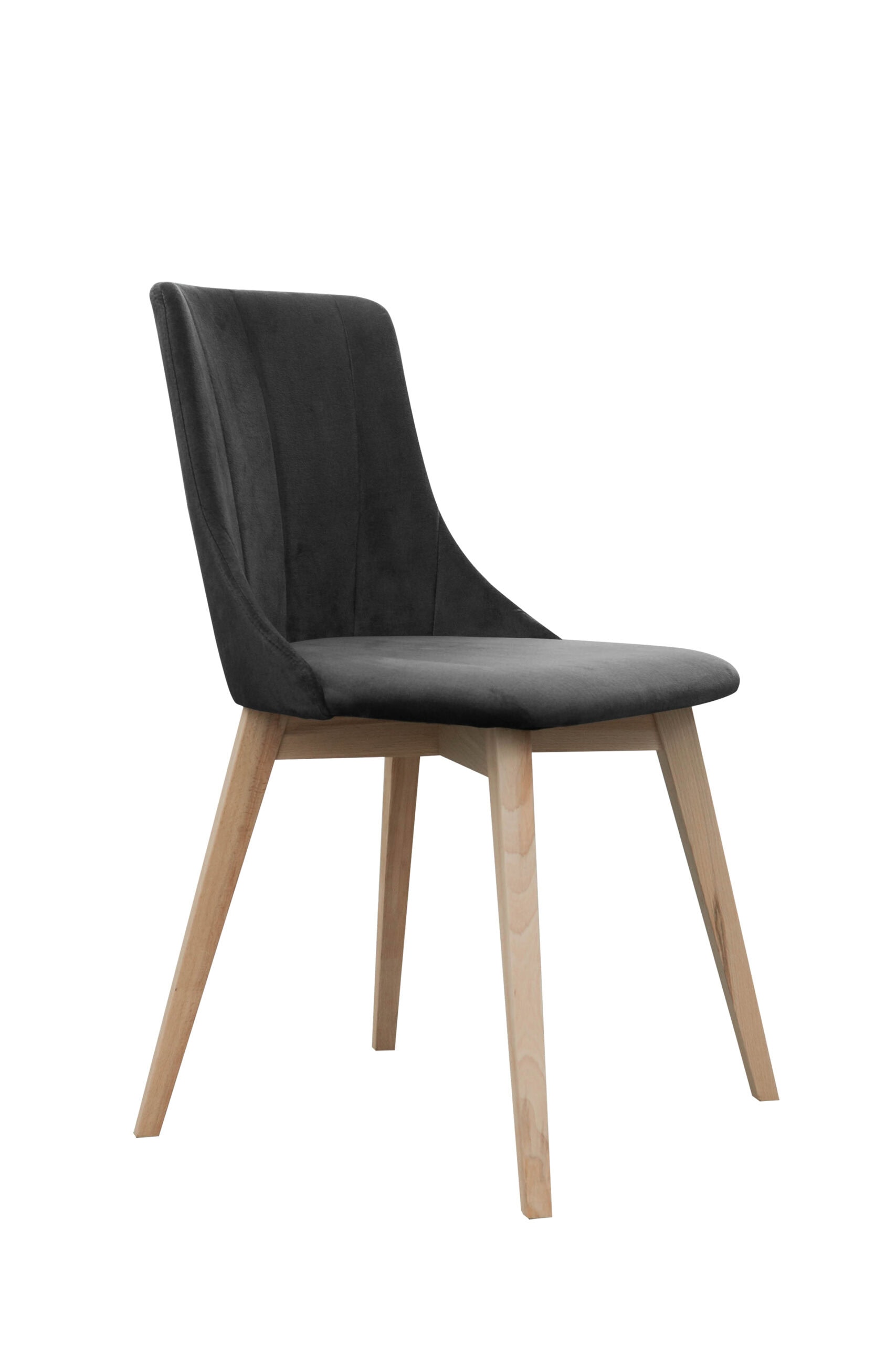 The Orion Modern Velvet Dining Chair with Customisable Wooden Legs