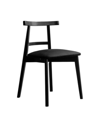 The Ratu Minimalist Open-Back Dining Chair in Black