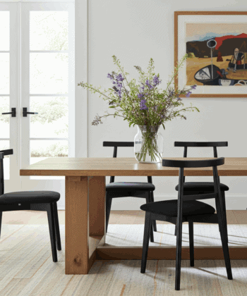 The Ratu Minimalist Open-Back Dining Chair in Black