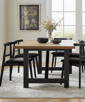 The Ratu Minimalist Open-Back Dining Chair in Black